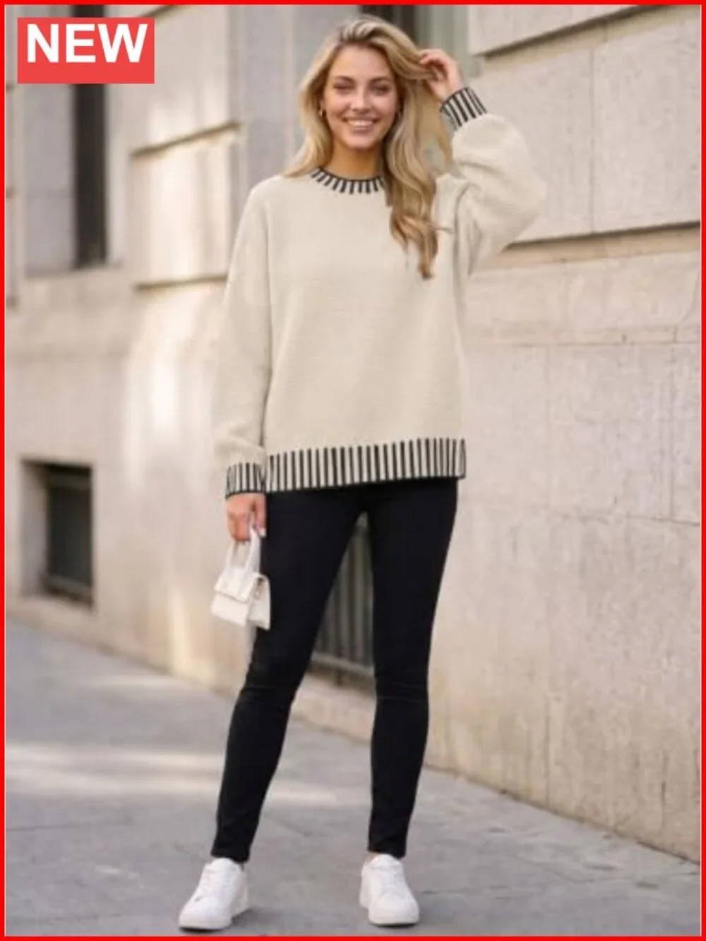 Oversized Batwing Sleeve Tunic Sweater Knit Pullover Women's Fall